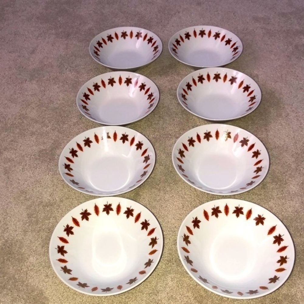 Vintage‎ Harmony House Fine China Japan Bowl Set (8) Leaf Fall Thanksgiving